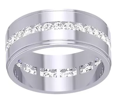 Diamond Eternity Wedding Ring For Women VS1 E 1.36 Carat 14K White Gold RS 10 • $1965.59