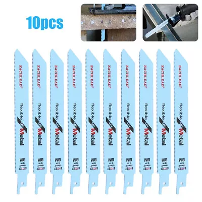 $22.41 • Buy 10Pcs S922EF 150mm Reciprocating Saw Blades Set For Bosch Makita Metal Cutting