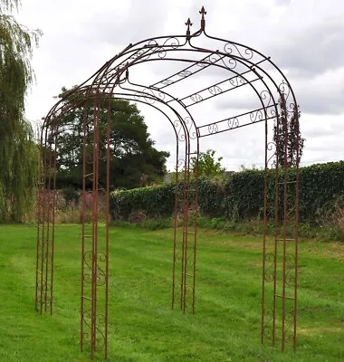 Metal Garden Arch Shabby Chic Pergolas Rusty Garden Arbour Garden Plant Arch • £249.99