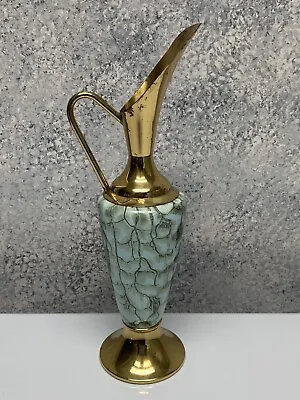 DELFT Holand Pitcher Urn Vase Gold Tone • $22.99