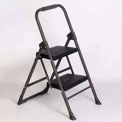 VILOBOS 2 Step Ladder Steel Folding Stool Anti-Slip Pedal Lightweight Home 330lb • $44.99