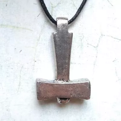 Viking Norse Uppsala Mjolnir Thor's Hammer Pendant Necklace Asgard Pewter • £19