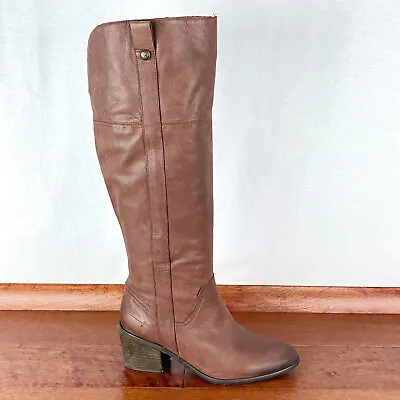 Vince Camuto Womens 7. 5 M Brown Leather Mordona Knee Hi Western Riding Boots • $54.95