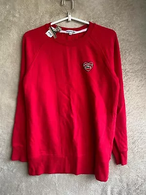 Lacoste Casual Pullover Jumper Size 38 Womens Red Logo Long Sleeve • $39
