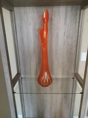 Vintage Mid Century Orange 31 Inch Vase Unsure Of Manufacturer Viking LE Smith • $102.50