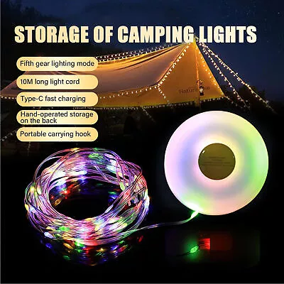 Outdoor Waterproof Portable Stowable String Light Camping String Lights • £12.69