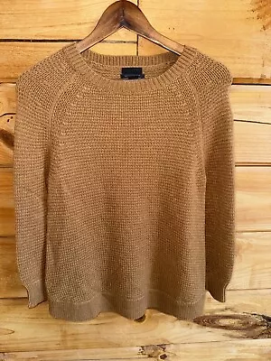 ~100% Italian Cashmere~ J.Crew Luxury Brown Crewneck Sweater Women’s Sz S • $53.33