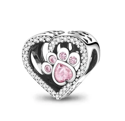 Pave Heart Charm Bracelet Charm • £6.48