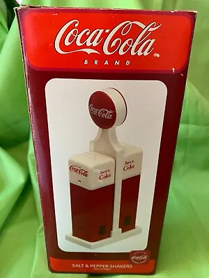 Vintage Coca Cola Salt And Pepper Shakers In The Shape Of Vending Machines.   • $39.99