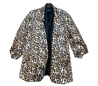 ZARA Basic Animal Cheetah Print Blazer Jacket Size Small • $19.99