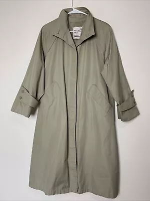 Vintage Women's Trench Coat 8P Clipper Mist All Weather Tan Swingy 90s Classic • $30