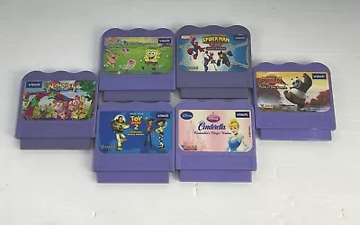 VTech V.Smile Lot Of 6 Learning Games Cinderella Toy Story SpiderMan SpongeBob + • $39.99