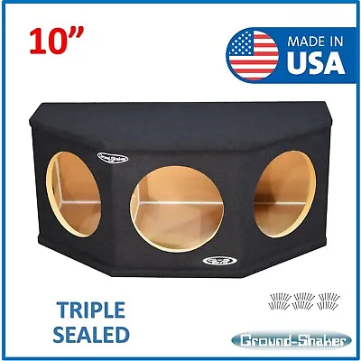 Triple 10  Sealed Hatchback Sub Box Subwoofer Enclosure Ground Shaker Box 10  • $275