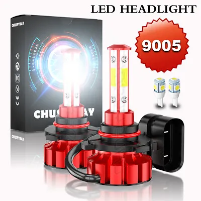 2x 9005/HB3 LED Headlight Kit Combo Bulbs 6500K High BEAM Super White Bright A++ • $19.99