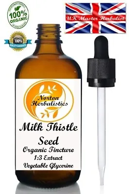 Milk Thistle Seed Extract Organic Tincture- Alcohol Free 100ml- UK Herbalist • £15.99