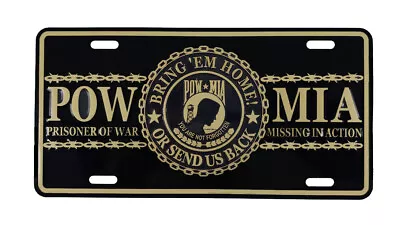 POW-MIA Gold Aluminum Military License Plate NEW LP0554 • $9.99