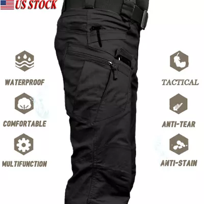 US Mens Tactical Cargo Pants Combat Waterproof Work Outdoor Hiking Trousers New • $19.94