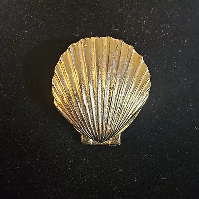 1975 Signed Mimi Di N Gold Tone Metal Sea Shell Belt Buckle Nautical Retro Ny Us • $13.95