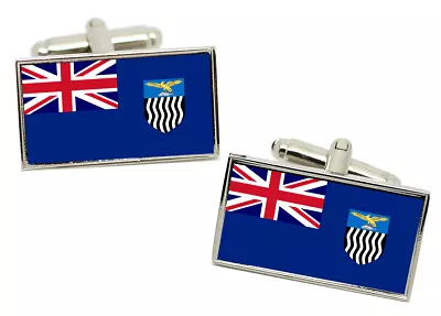 Northern Rhodesia Flag Cufflinks In Chrome Gift Box • $68.50