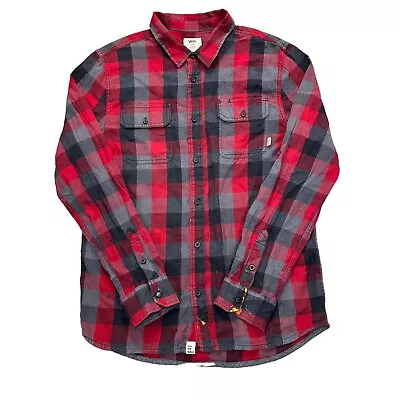 Vans Check Shirt Plaid Patterned Long Sleeve Red Mens Large • £14.99