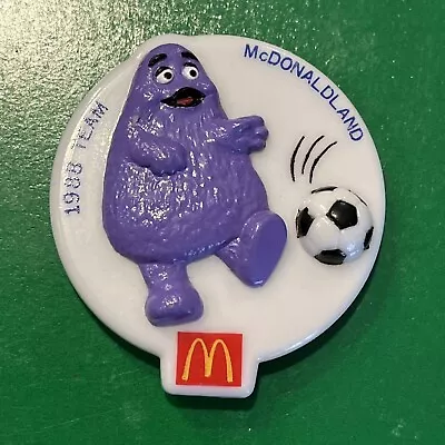 VINTAGE 1988 McDonald's Grimace Olympic Team Toy Button Badge • £6.76