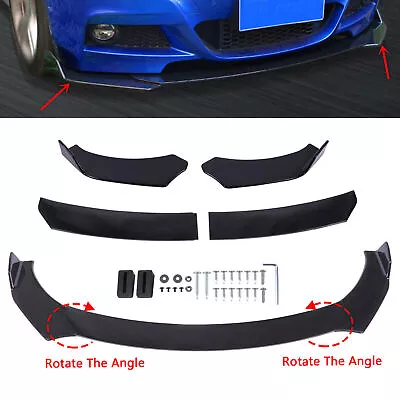 $29.89 • Buy Universal Car Front Bumper Lip Spoiler Splitter Body Kit Glossy Black Adjustable