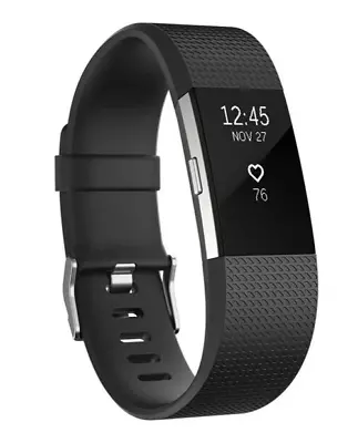 Fitbit Charge 2 Black Silicone Watch Sports Strap Charger Wireless Sync Dongle • $29
