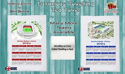 Football 2024 Calendar On Towelling Tea Towel Artwork By David Baldwin • £10