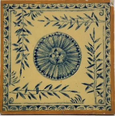 Antique Fireplace Tile Transfer Printed Floral Maw & Co C1900 • $49.73