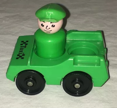 Vintage Fisher Price Little People Lot Green Taxi Cab & Driver Rare • $21