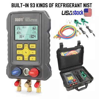 Refrigeration Digital Manifold Gauge Set HVAC Vacuum Temperature Pressure Tester • $129.99