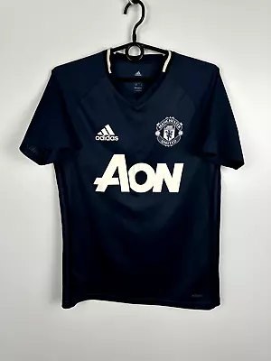 Manchester United Training Football Shirt Soccer Jersey Nike Blue Men Size S • $25