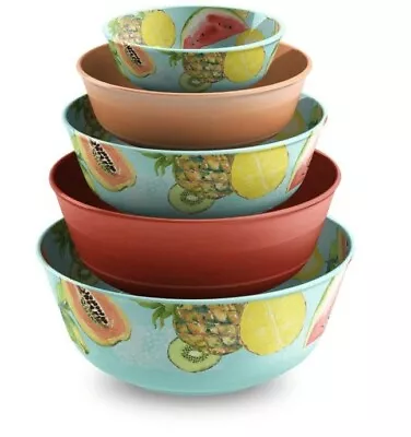 Member's Mark ~ Ten (10) Piece Melamine ~ Nesting Bowl Set ~ Summer Fruit • $48