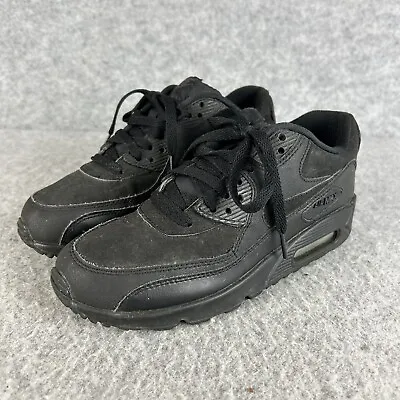 Nike Air Max 90 Triple Black Trainers Womens UK 5 EU 38 Lace Up Shoes Bubble • £25.95