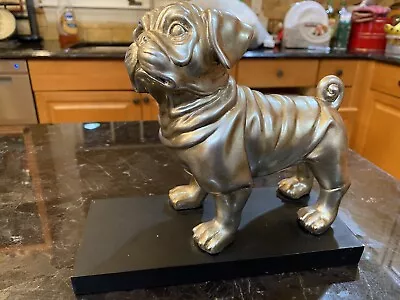  Bull Dog Silver Statue On Base Looks Like Mack Truck Dog • $49.99
