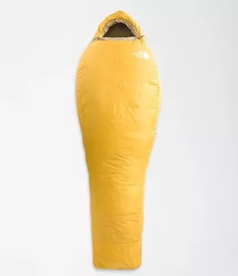 The North Face Trail Lite Down 35 Sleeping Bag Long RH Yellow Khaki • $157.50