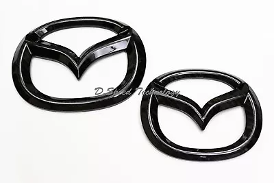 Glossy Black Carbon Front And Rear Badge Emblem For Mazda CX-5 CX5 2017 (set) • $42.99