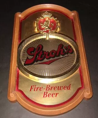 Vintage Strohs Fire Brewed Beer Bar Advertising Sign Mancave Wall Hanger • $40.25