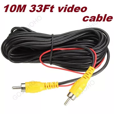 Reverse Rear View Backup Parking Camera Video Extension Cable Wire Cord 33Ft RCA • $7.79