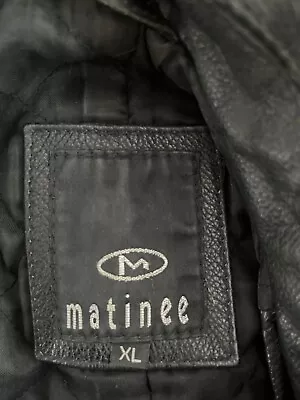 MATINEE 100% LEATHER JACKET BLACK SIZE XL Vintage  • £5