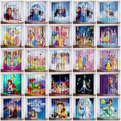 £28.19 • Buy Girls Disney Princess Pair Thick Blackout Curtains Thermal Ring Top Eyelet Gift