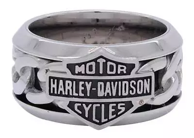 Harley-Davidson Men's Stainless Steel Chain Bar & Shield H-D Ring HSR0031 • $54.95