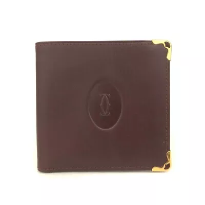 Must De Cartier Leather Bifold Wallet/9Y0618 • $1