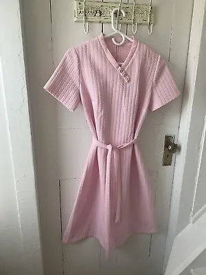 Vintage 60’s Mod Pink Dress S Puritan Forever Young Go Go Shift Textured Knit • $26