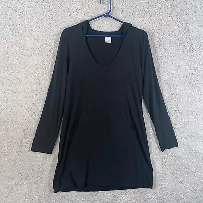 Merona Hoodie Womens Large Black Long Sleeve Sweater Yoga Casual Top Pockets • $4.80