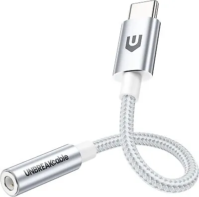 UNBREAKcable USB-C Type C To 3.5mm Headphone Earphone Jack Adapter With DAC Chip • £15