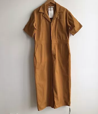 NWT Christy Dawn The Penny Jumper Mustard Amber Jumpsuit Size L Organic Cotton • $149.90