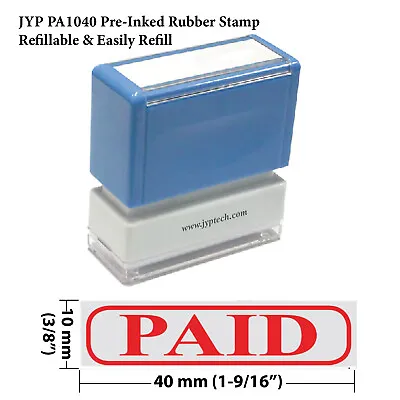 $11.99 • Buy Paid & Frame - JYP PA1040 Pre-Inked Rubber Stamp (Red Ink)