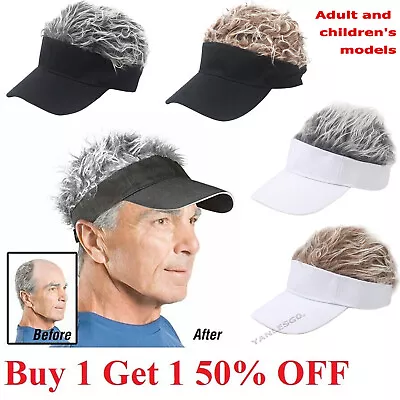 Unisex Wig Novelty Baseball Cap With Fake Men Flair Hair Hat Sun Visor Toupee • $8.39