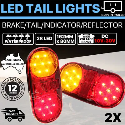 $31.30 • Buy 2x Trailer Lights 28 LED Tail Light Truck Camper UTE Caravan 4WD Stop Indicator
